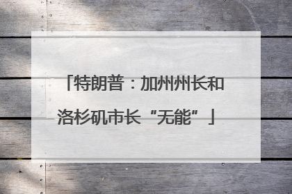 特朗普：加州州长和洛杉矶市长“无能”